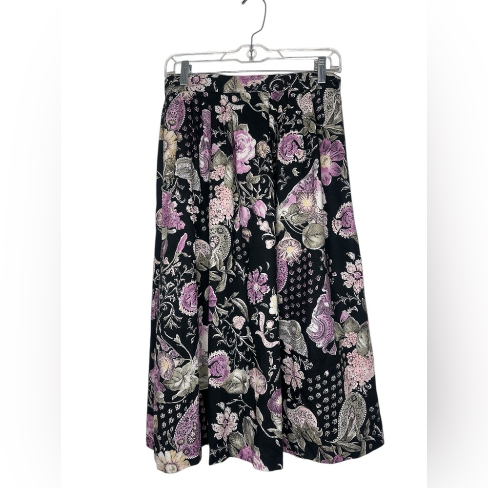 Just Me Purple and Navy Floral Skirt